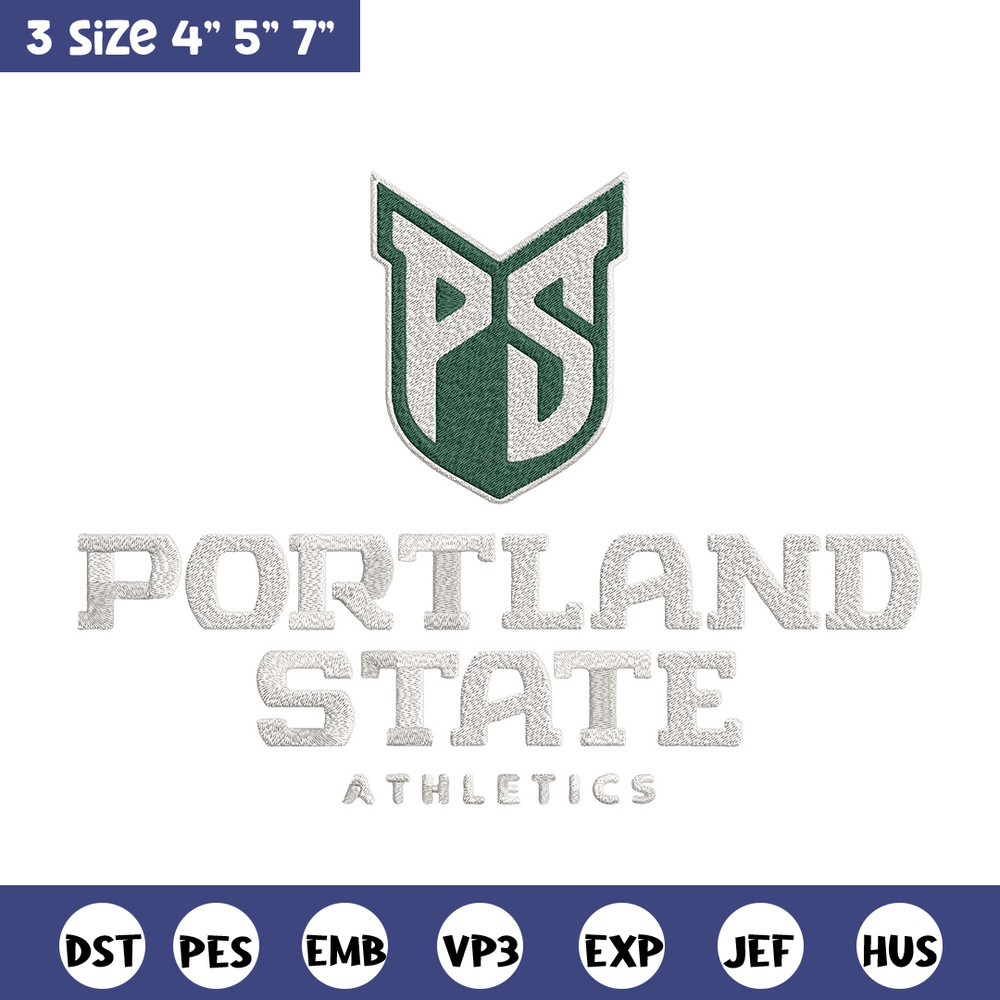Portland State logo embroidery design,NCAA embroidery, Sport embroidery,logo sport embroidery,Embroidery design.jpg