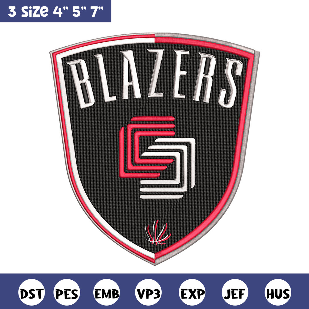 Portland Trail Blazers no 1 embroidery design,NBA embroidery,Sport embroidery,Embroidery design, Logo sport embroidery.jpg