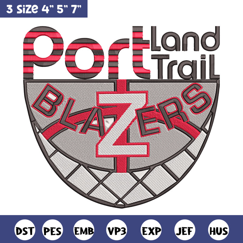 Portland Trail Blazers no 1 embroidery design,NBA embroidery,Sport embroidery,Embroidery design,Logo sport embroidery.jpg