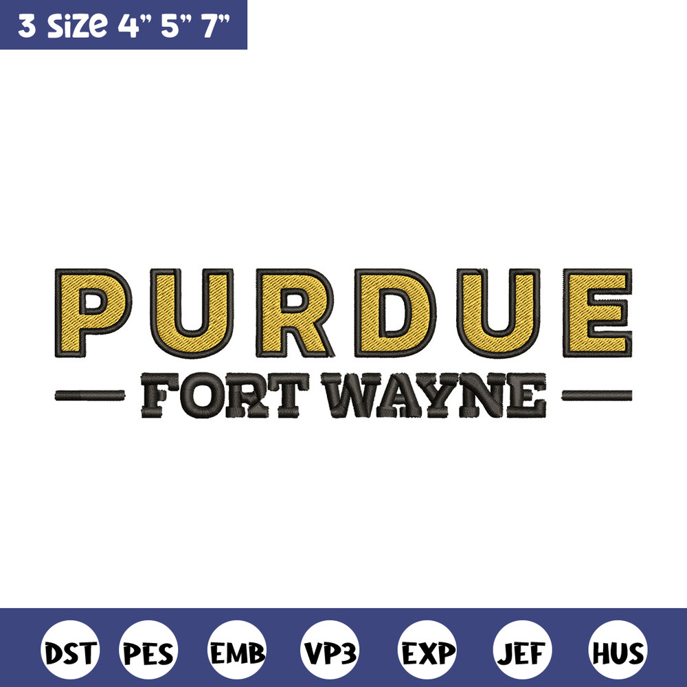 Purdue Fort Wayne logo embroidery design, NCAA embroidery, Sport embroidery, logo sport embroidery, Embroidery design.jpg