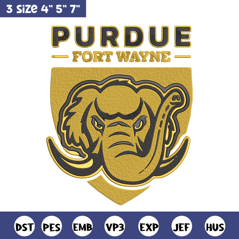 Purdue Fort Wayne logo embroidery design, NCAA embroidery,Sport embroidery,logo sport embroidery,Embroidery design..jpg