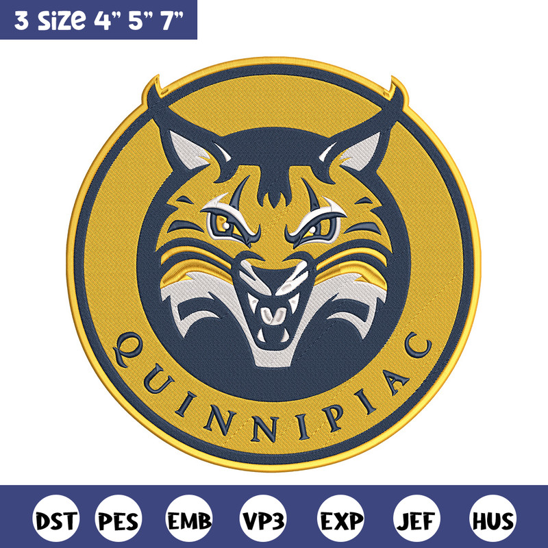 Quinnipiac University logo embroidery design, NCAA embroidery,Sport embroidery,Embroidery design ,Logo sport embroidery..jpg