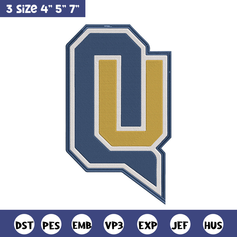 Quinnipiac University logo embroidery design, NCAA embroidery,Sport embroidery,logo sport embroidery,Embroidery design..jpg