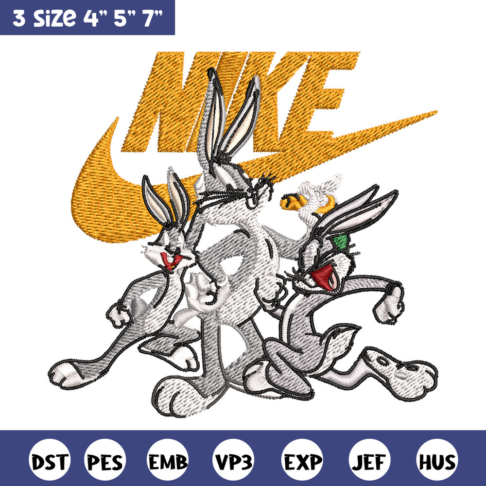 Rabbit cartoon Nike Embroidery design, cartoon Embroidery, Nike design, Embroidery file, logo shirt, Instant download..jpg