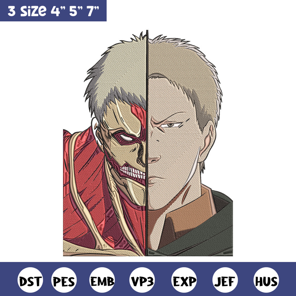 Reiner mode Embroidery Design, Aot Embroidery, Embroidery File, Anime Embroidery, Anime shirt, Digital download.jpg
