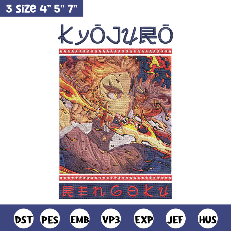 Rengoku Embroidery Design, Demon slayer Embroidery, Embroidery File, Anime Embroidery, Anime shirt, Digital download.jpg