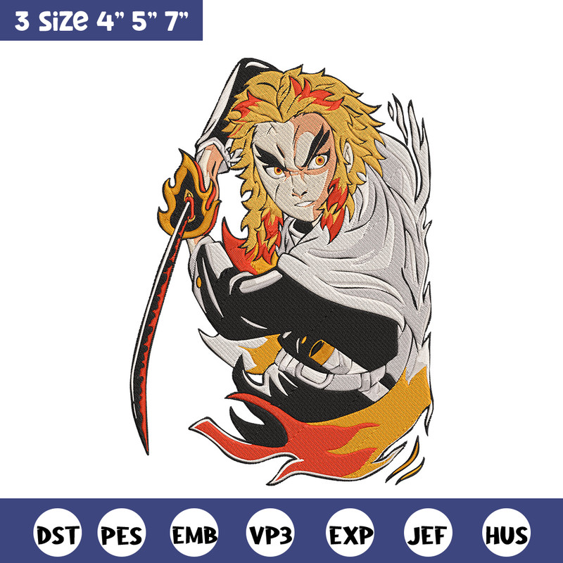 Rengoku Embroidery Design, Demon slayer Embroidery, Embroidery File, Nike Embroidery, Anime shirt, Digital download.jpg