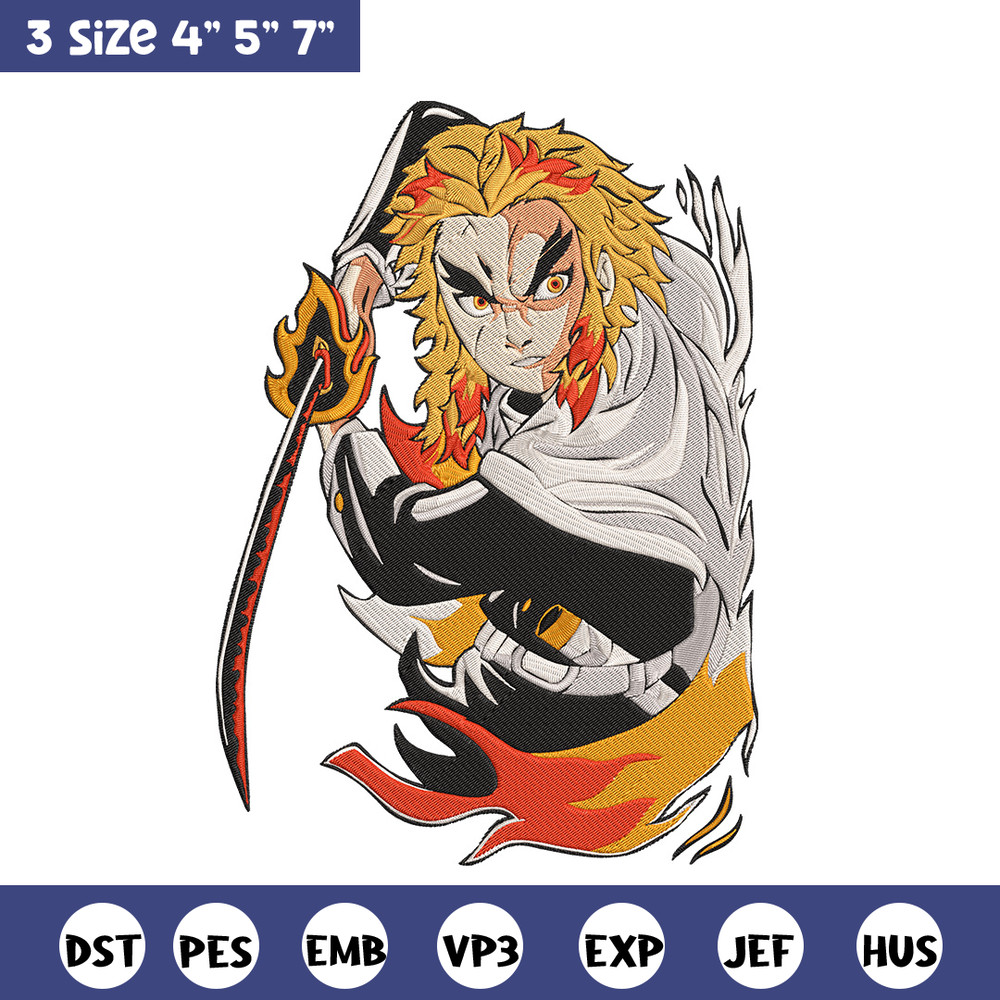 Rengoku poster Embroidery Design, Demon slayer Embroidery, Embroidery File,Anime Embroidery,Anime shirt,Digital download.jpg