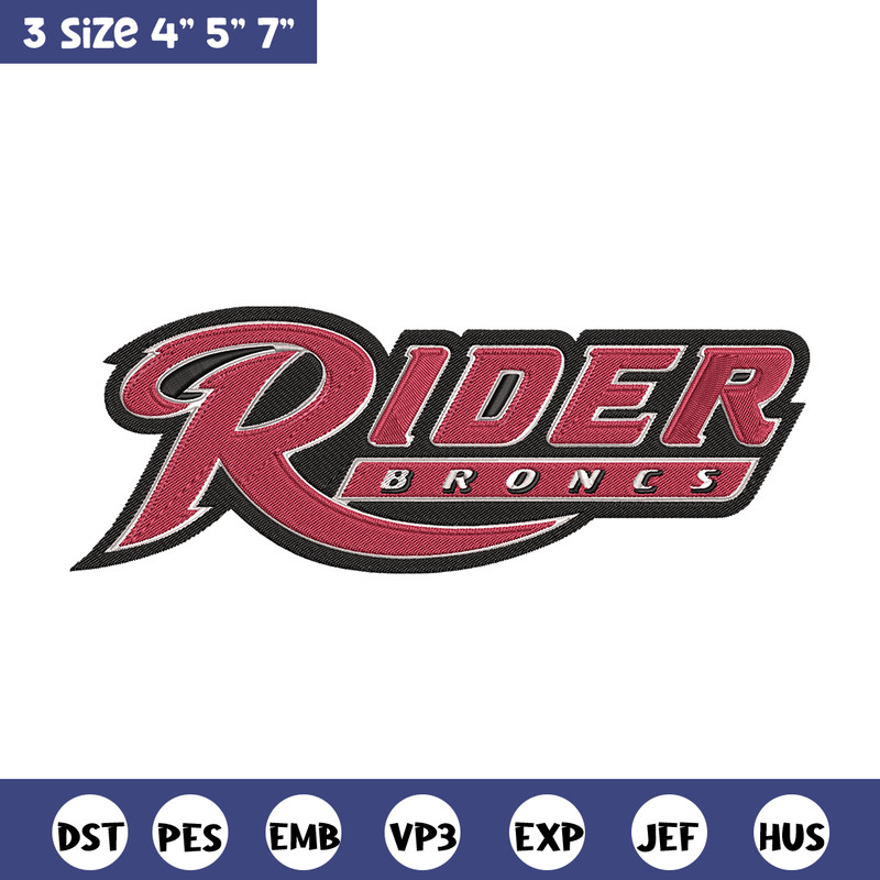 Rider University logo embroidery design, NCAA embroidery, Embroidery design,Logo sport embroidery,Sport embroidery.jpg