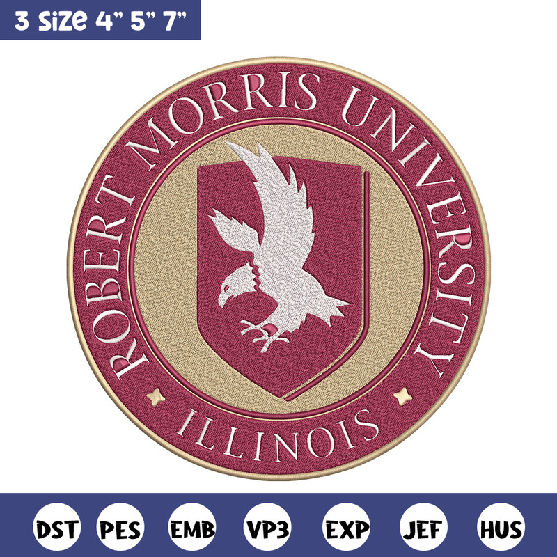 Robert Morris design embroidery design, NCAA embroidery, Embroidery design, Logo sport embroidery, Sport embroidery.jpg