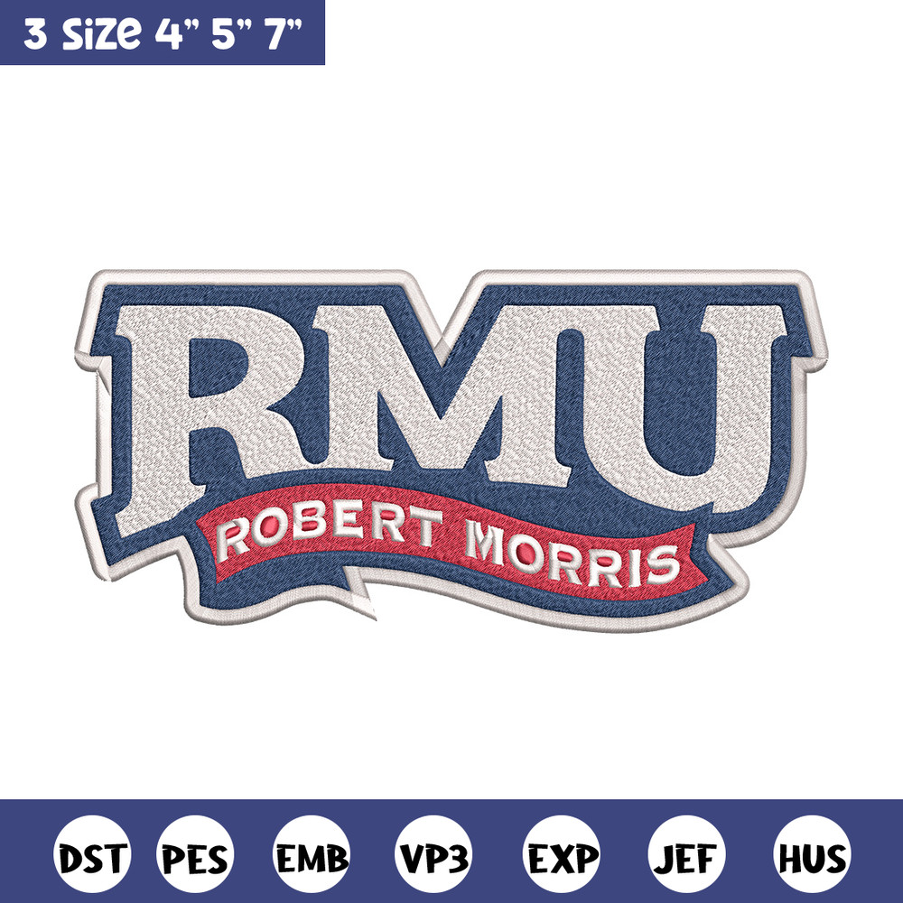 Robert Morris logo embroidery design, NCAA embroidery, Embroidery design, Logo sport embroidery, Sport embroidery.jpg