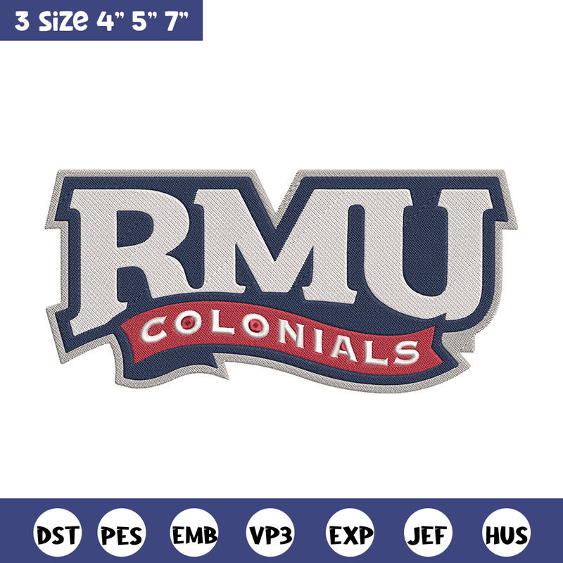 Robert Morris logo embroidery design, NCAA embroidery, Sport embroidery, logo sport embroidery, Embroidery design.jpg