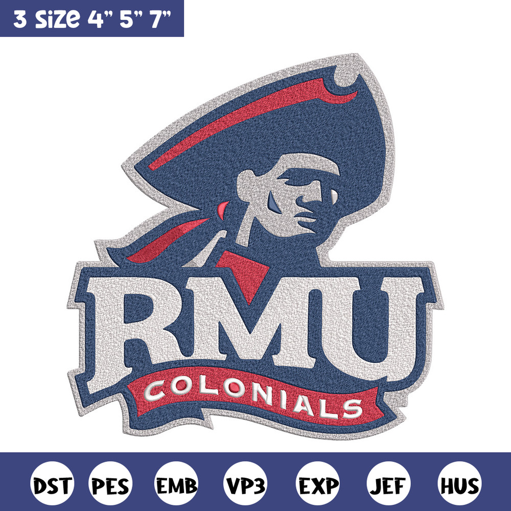 Robert Morris University logo embroidery design,NCAA embroidery,Sport embroidery,logo sport embroidery,Embroidery design.jpg