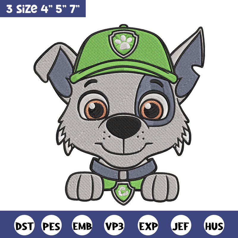 Rocky dog Embroidery Design, Paw patrol Embroidery, Embroidery File, Anime Embroidery, Anime shirt, Digital download.jpg