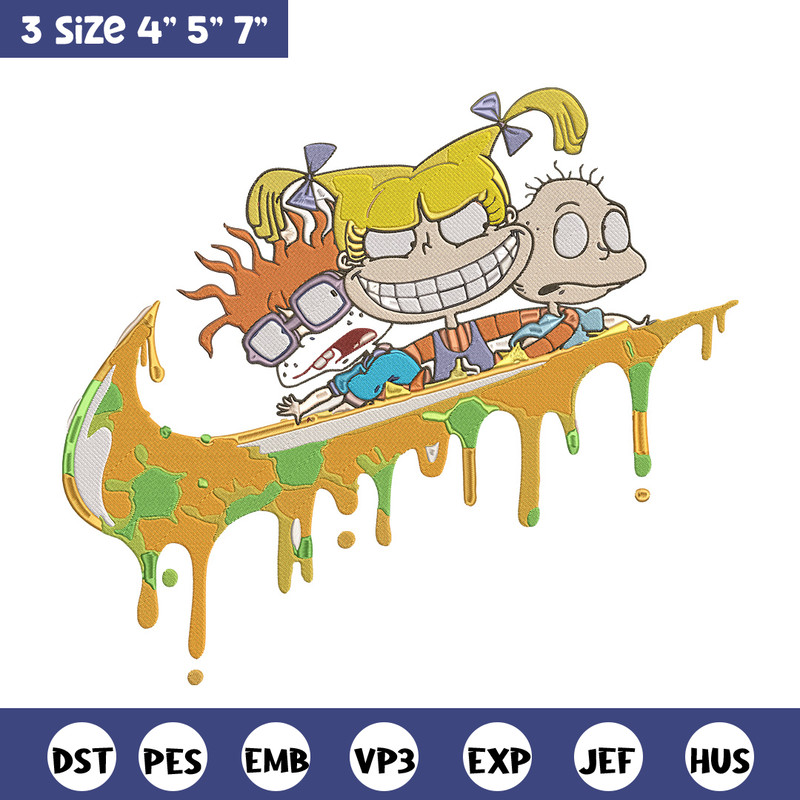 Rugrats x nike Embroidery Design, Rugrats Embroidery, Embroidery File, Anime Embroidery, Nike shirt, Digital download.jpg