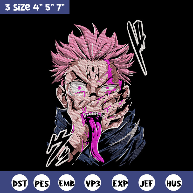 Ryomen Sukuna Embroidery Design, Jujutsu Embroidery, Embroidery File, Anime Embroidery,Anime shirt,Digital download.jpg