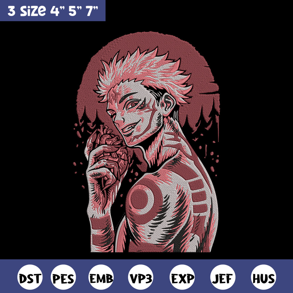 Ryomen Sukuna Embroidery Design, Jujutsu Embroidery,Embroidery File, Anime Embroidery, Anime shirt, Digital download.jpg