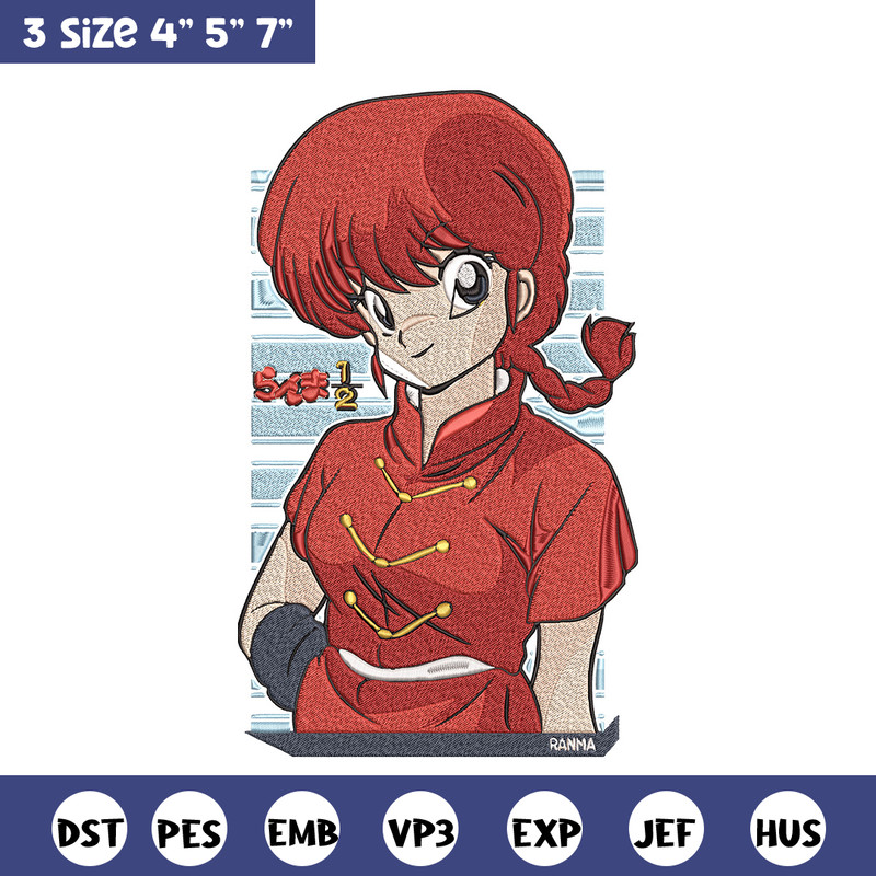 Ryu Kumon Embroidery Design, Ranma Embroidery, Embroidery File, Anime Embroidery, Anime shirt, Digital download.jpg