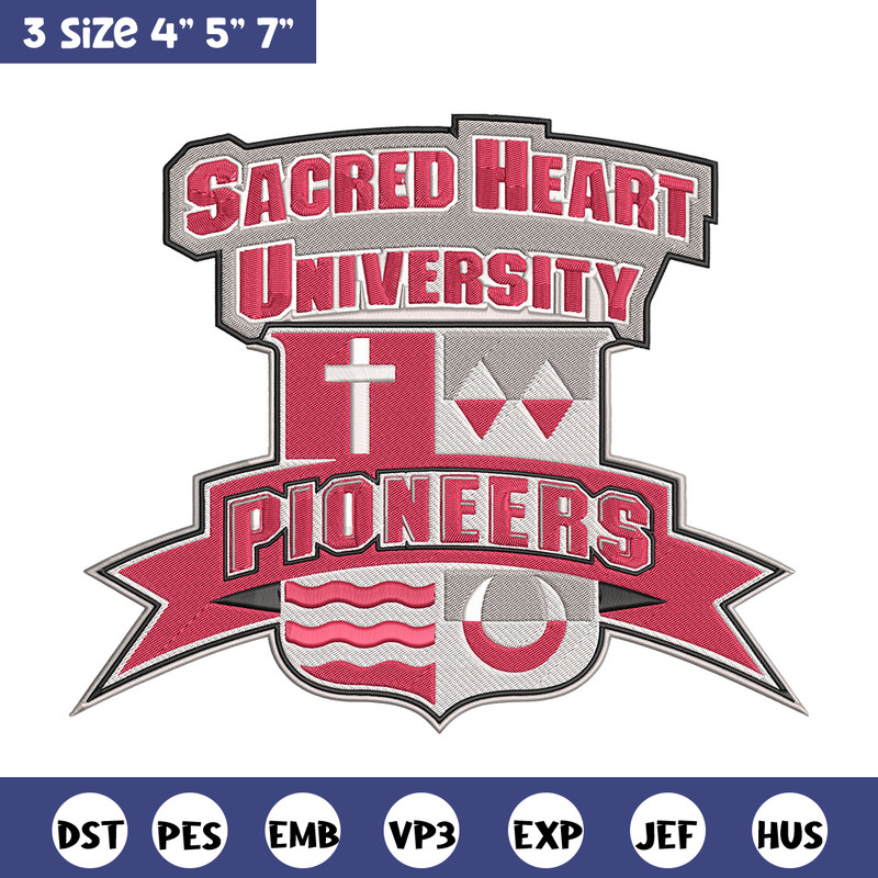 Sacred Heart Logo embroidery design, NCAA embroidery, Sport embroidery, logo sport embroidery, Embroidery design.jpg