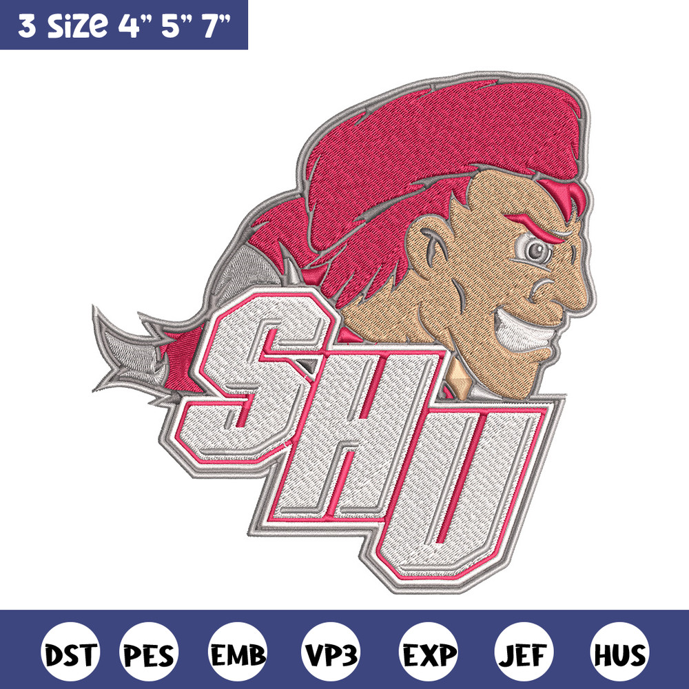 Sacred Heart logo embroidery design,NCAA embroidery,Embroidery design, Logo sport embroidery, Sport embroidery..jpg