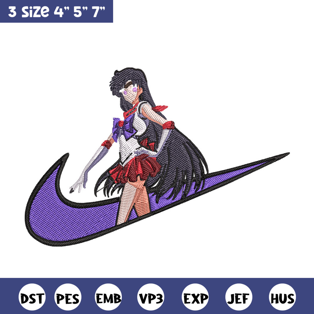 Sailor Mars Embroidery Design, Sailor Moon Embroidery, Embroidery File, Nike Embroidery, Anime shirt, Digital download.jpg