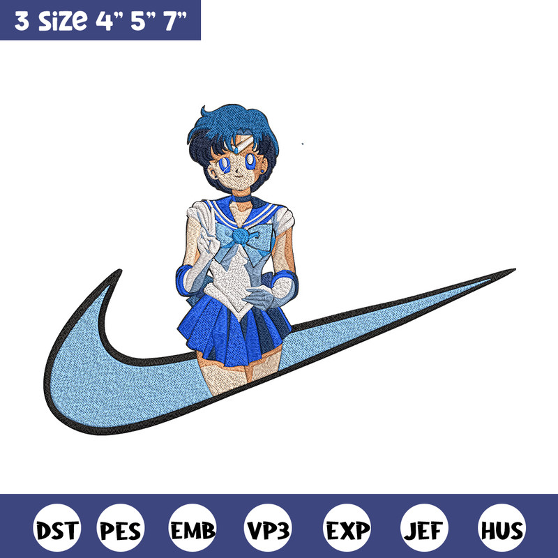 Sailor Mercury Embroidery Design,Sailor moon Embroidery, Embroidery File, Nike Embroidery, Anime shirt, Digital download.jpg