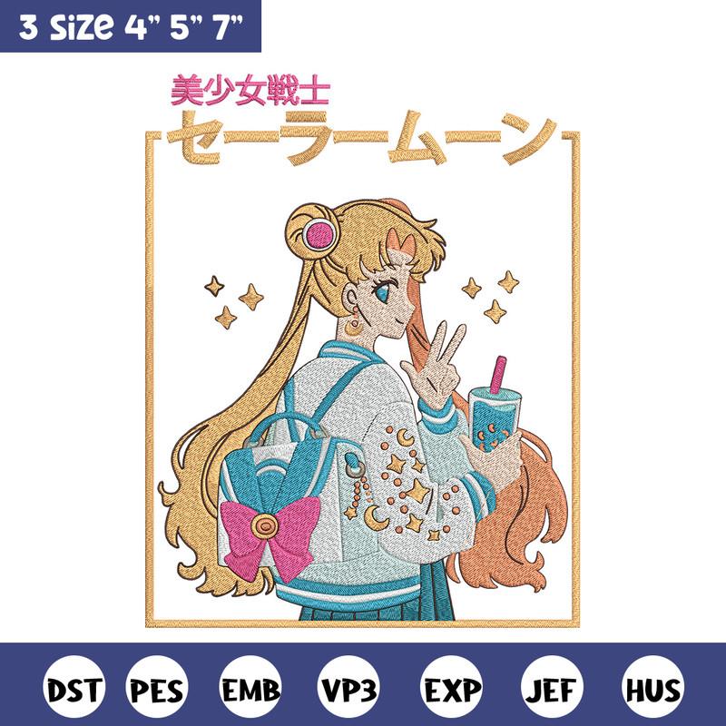 Sailor Moon Embroidery Design, Sailor Moon Embroidery, Embroidery File, Anime Embroidery, Anime shirt, Digital download.jpg