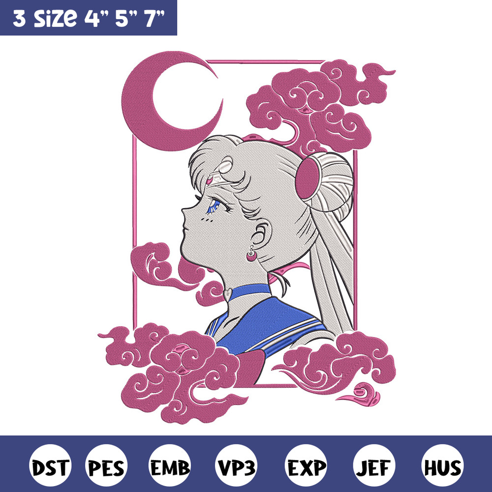 Sailor moon poster Embroidery Design, Sailor moon Embroidery, Embroidery File, Anime Embroidery, Anime shirt.jpg