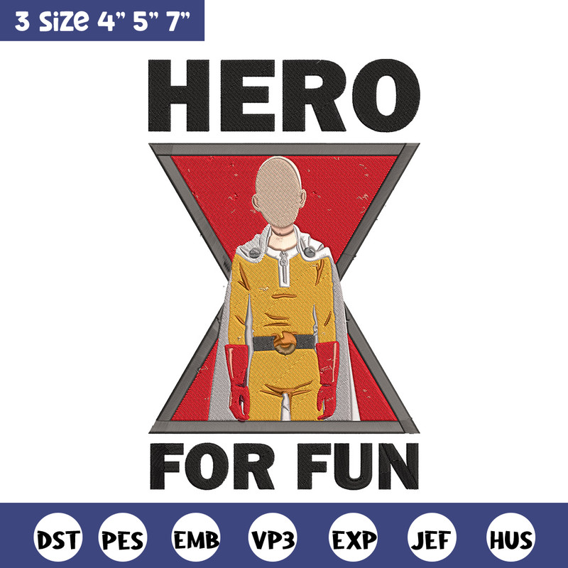Saitama hero Embroidery Design, One punch man Embroidery, Embroidery File,Anime Embroidery,Anime shirt,Digital download.jpg