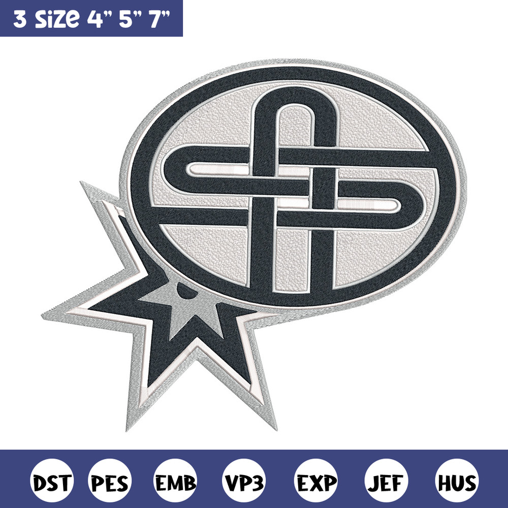 San Antonio Spurs logo embroidery design, NBA embroidery,Embroidery design,Logo sport embroidery, Sport embroidery..jpg
