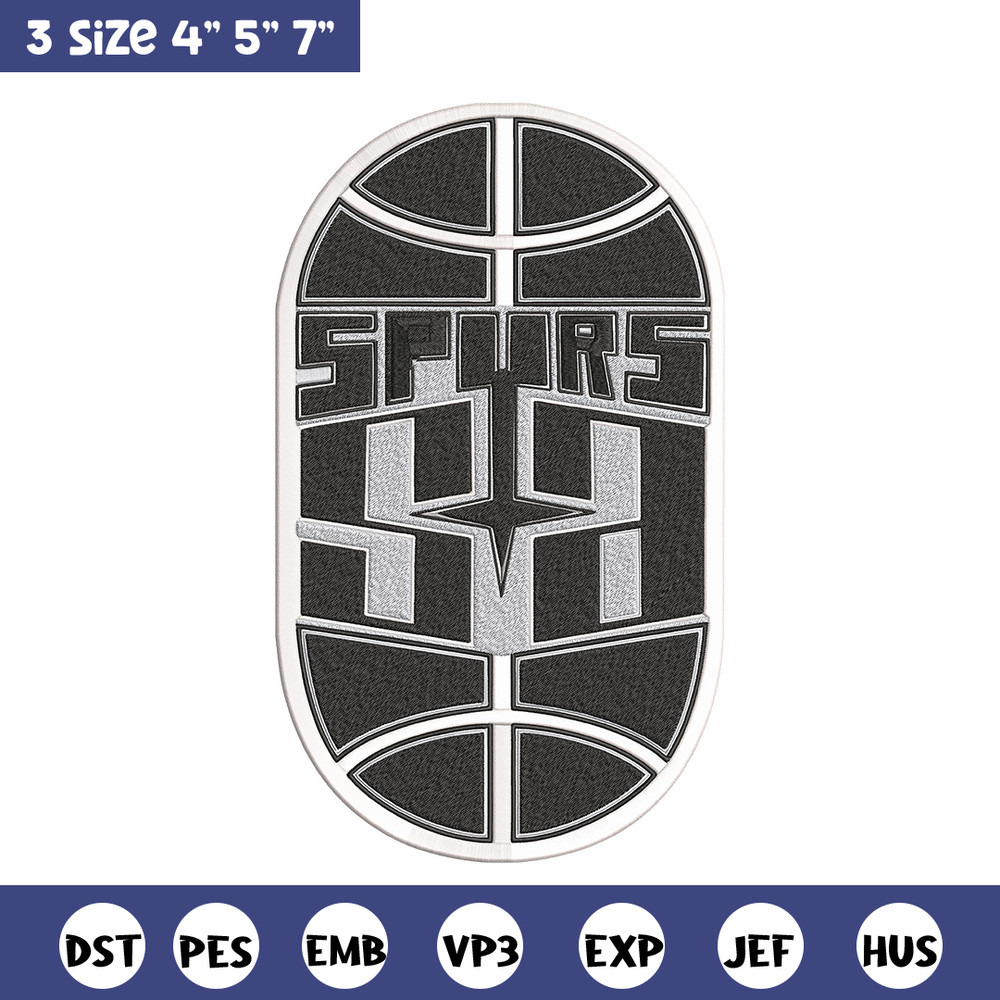 San Antonio Spurs logo embroidery design,NBA embroidery,Embroidery design, Logo sport embroidery, Sport embroidery..jpg