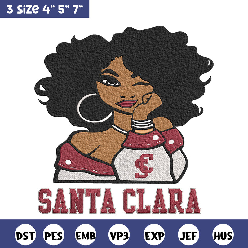 Santa Clara girl embroidery design, NCAA embroidery, Embroidery design, Logo sport embroidery,Sport embroidery.jpg