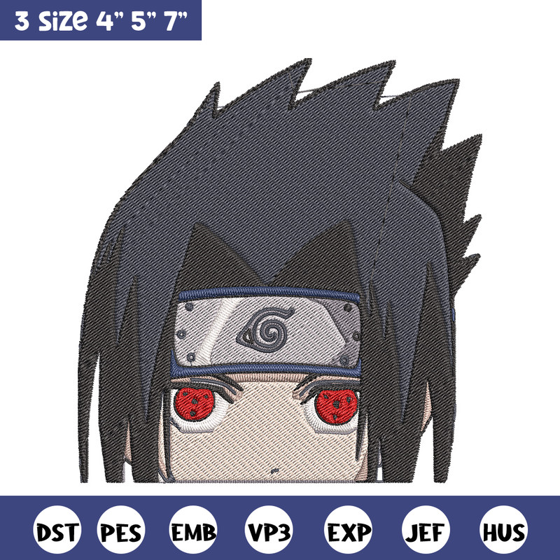 Sasuke Peeker Embroidery Design, Naruto Embroidery, Embroidery File, Anime Embroidery, Anime shirt, Digital download.jpg