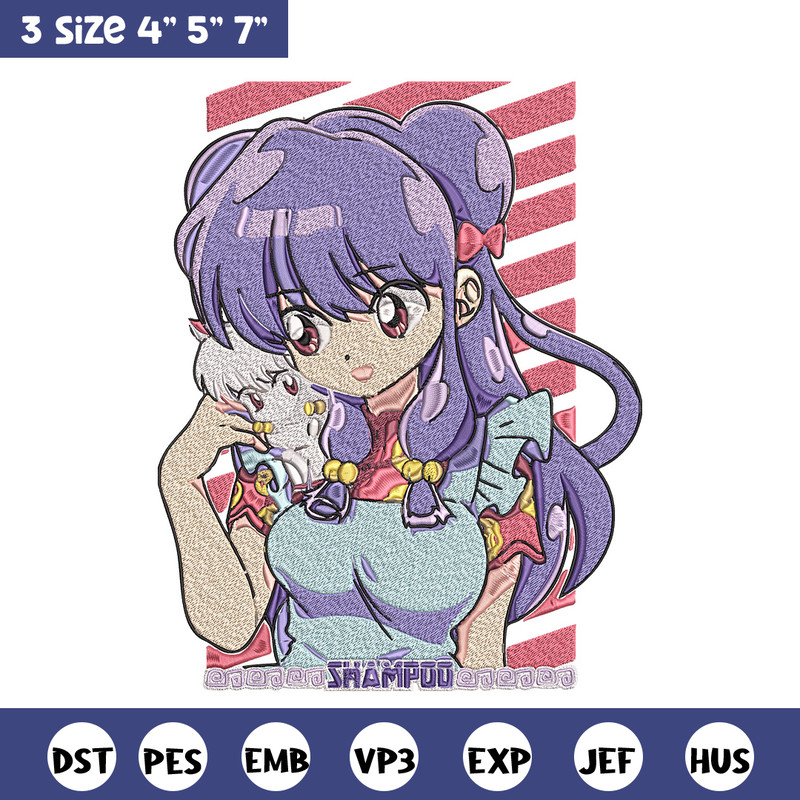 Shampoo ranma Embroidery Design, Ranma Embroidery, Embroidery File, Anime Embroidery, Anime shirt, Digital download.jpg