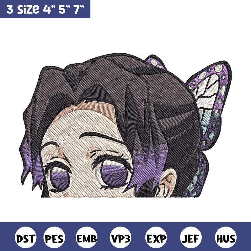 Shinobu Peeker Embroidery Design, Demon slayer Embroidery, Embroidery File, Anime Embroidery, Digital download.jpg