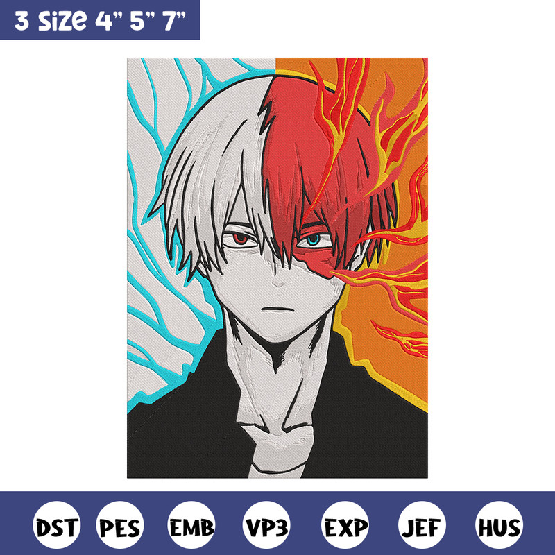 Shouto poster Embroidery Design, Mha Embroidery, Embroidery File, Anime Embroidery, Anime shirt, Digital download..jpg