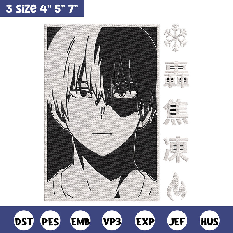 Shouto poster Embroidery Design, Mha Embroidery, Embroidery File, Anime Embroidery, Anime shirt, Digital download.jpg