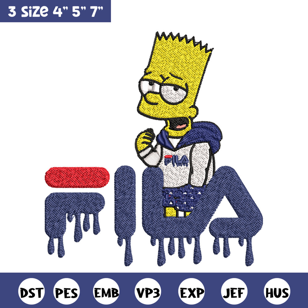Simpson Fila Embroidery design, Simpson Embroidery, cartoon design, Embroidery File, Fila logo, Instant download..jpg