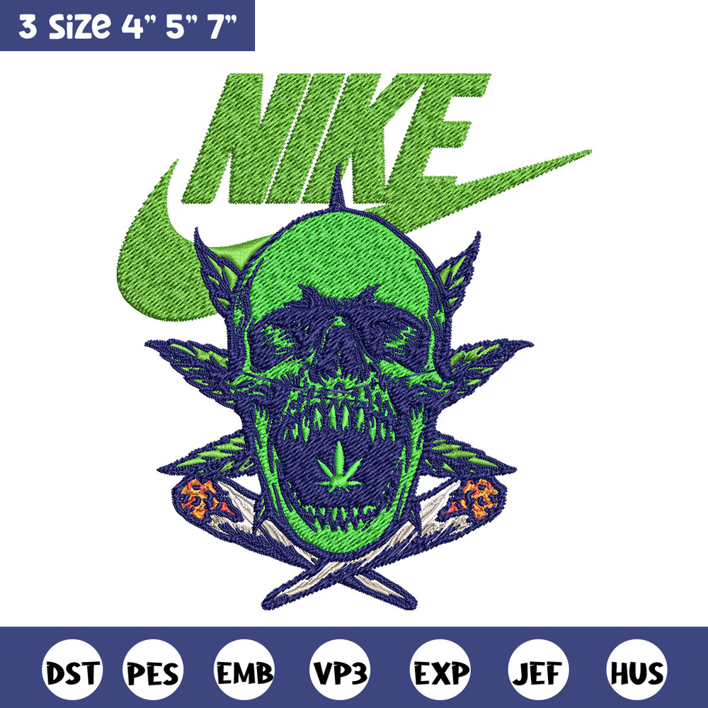 Skull horror Nike Embroidery design, Skull horror Embroidery, Nike design, Embroidery file, logo shirt, Instant download.jpg