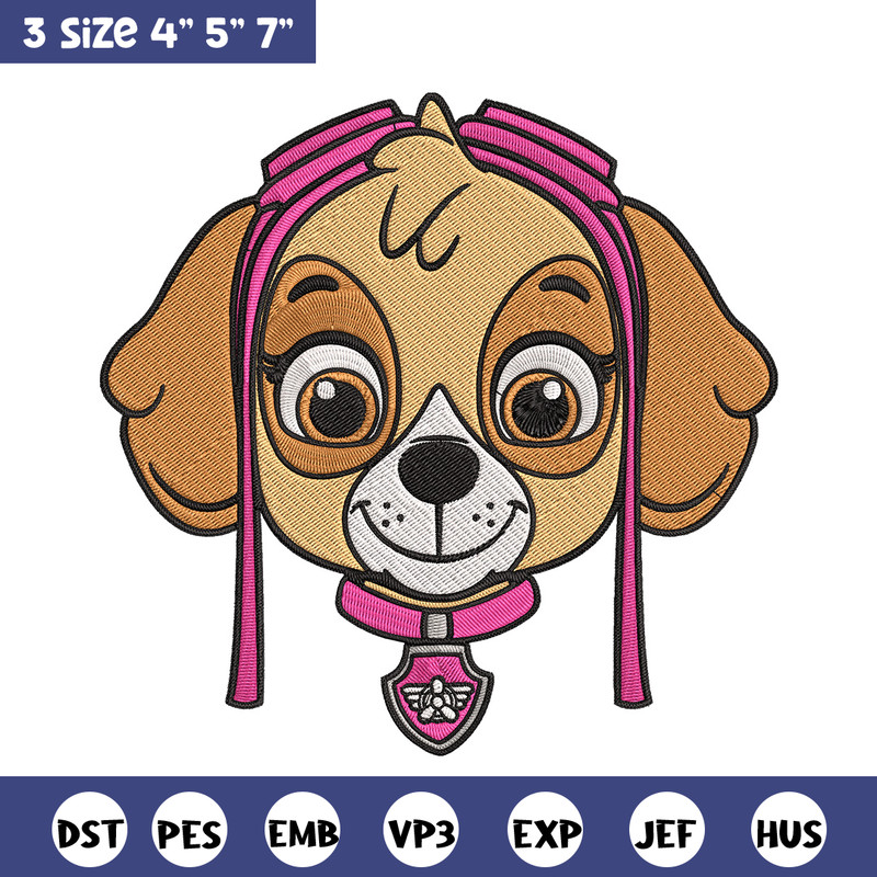 Skye dog Embroidery Design, Paw patrol Embroidery, Embroidery File, Anime Embroidery, Anime shirt, Digital download..jpg