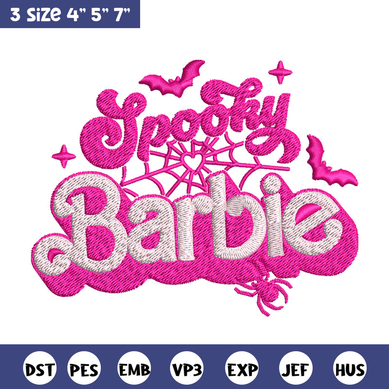 Spooky Barbie Embroidery design, Spooky Barbie Embroidery, Embroidery File, logo design, logo shirt, Digital download..jpg