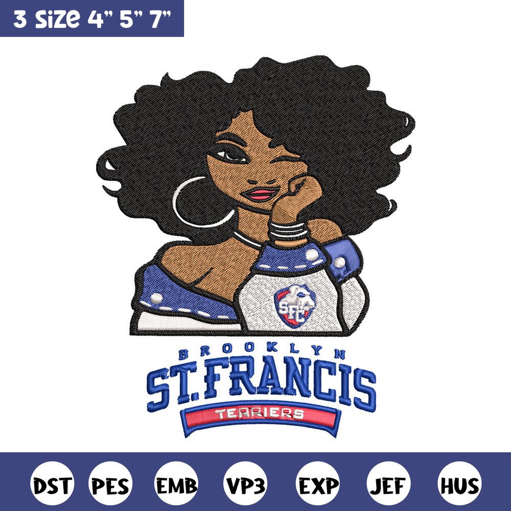 St Francis Brooklyn girl embroidery design, NCAA embroidery, Embroidery design, Logo sport embroidery, Sport embroidery.jpg