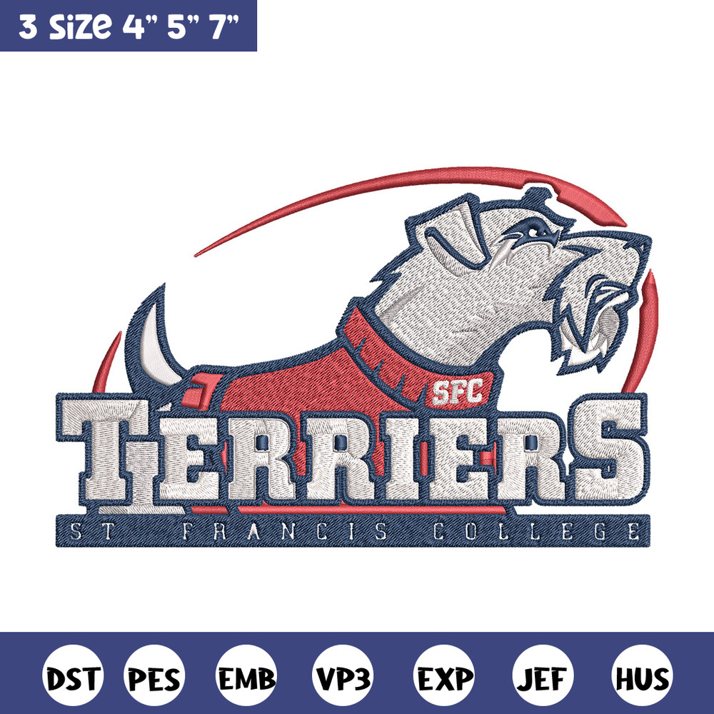 St. Francis College mascot embroidery design, NCAA embroidery,Embroidery design,Logo sport embroidery,Sport embroidery.jpg