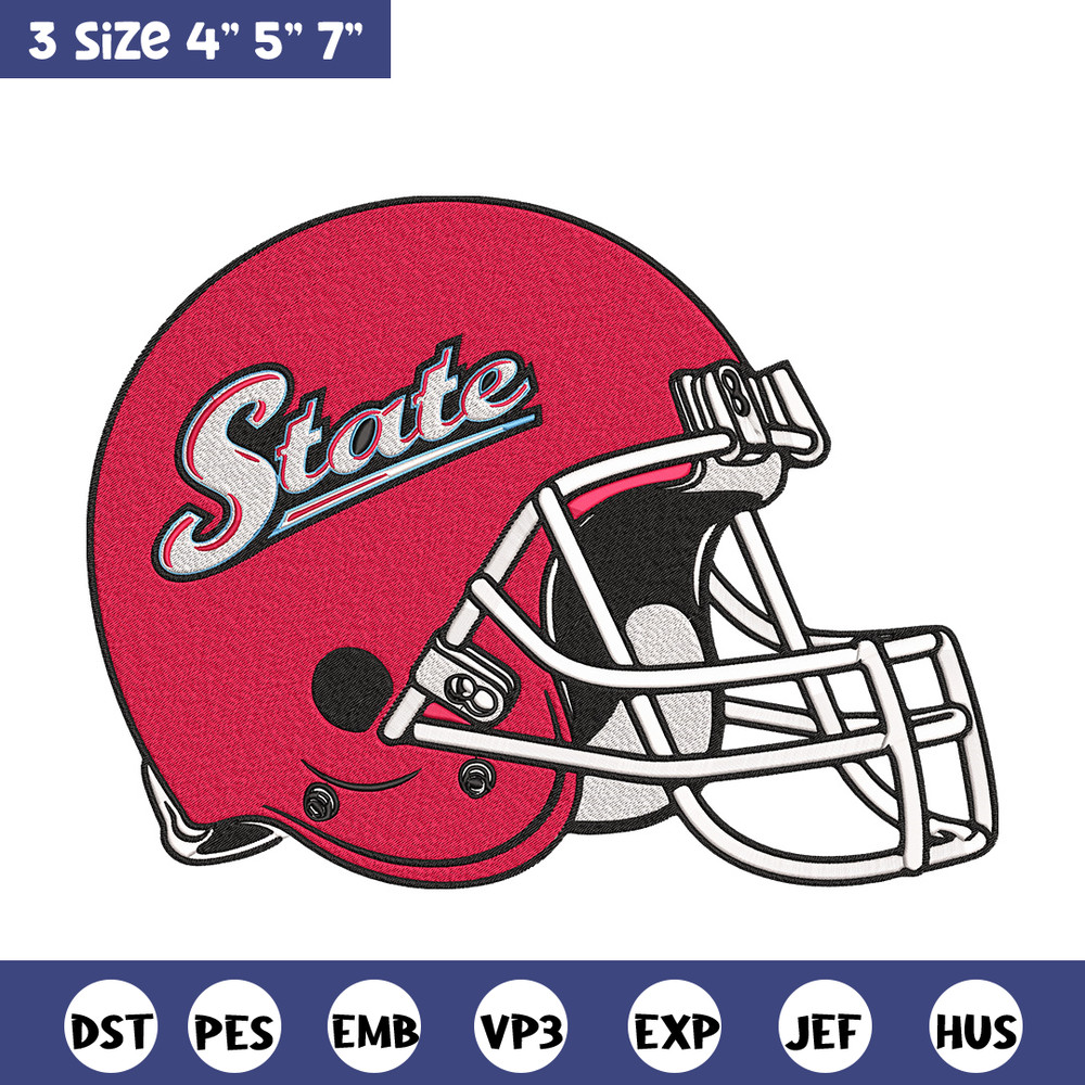 State helmet embroidery design, NCAA embroidery, Embroidery design, Logo sport embroidery, Sport embroidery.jpg