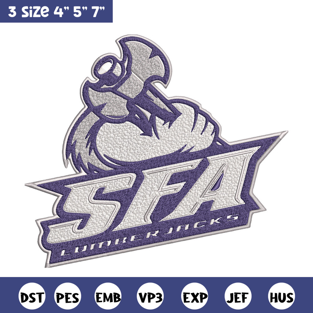 Stephen F Austin State logo embroidery design, NCAA embroidery, Sport embroidery,Logo sport embroidery,Embroidery design.jpg