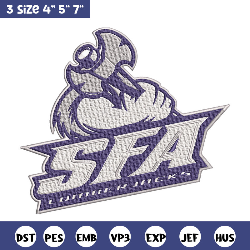 Stephen F Austin State logo embroidery design, NCAA embroidery, Sport embroidery,Logo sport embroidery,Embroidery design.jpg