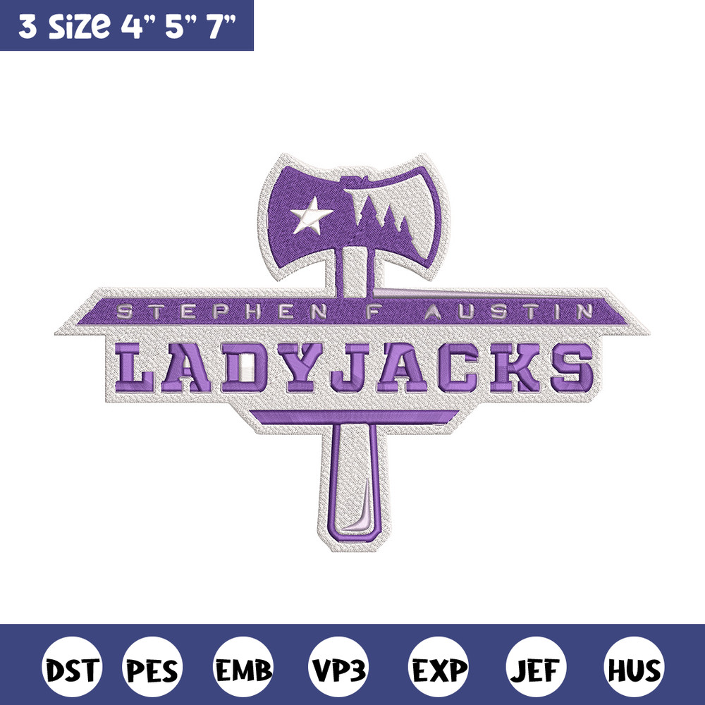 Stephen F. Austin logo embroidery design, NCAA embroidery, Embroidery design, Logo sport embroidery, Sport embroidery..jpg