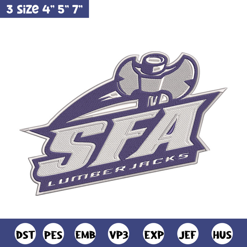 Stephen F. Austin logo embroidery design, NCAA embroidery, Sport embroidery, Embroidery design, Logo sport embroidery.jpg