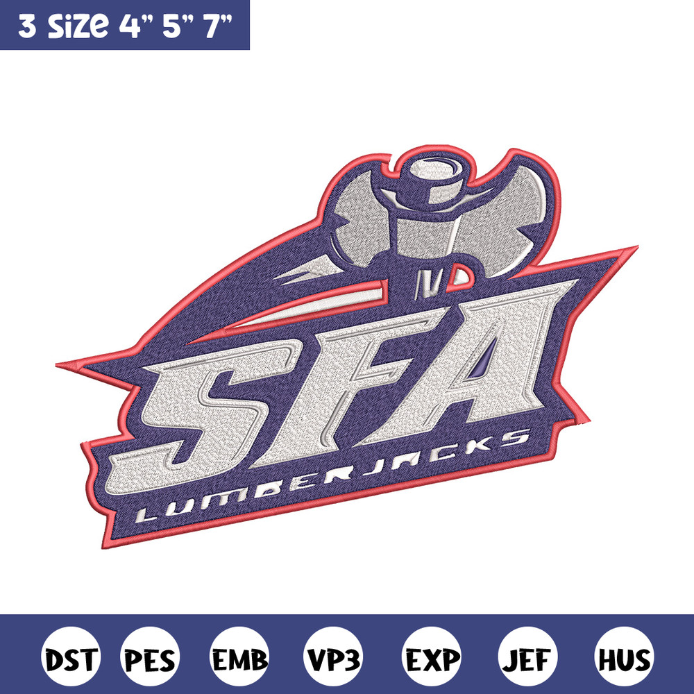 Stephen F. Austin logo embroidery design,NCAA embroidery, Embroidery design, Logo sport embroidery, Sport embroidery..jpg