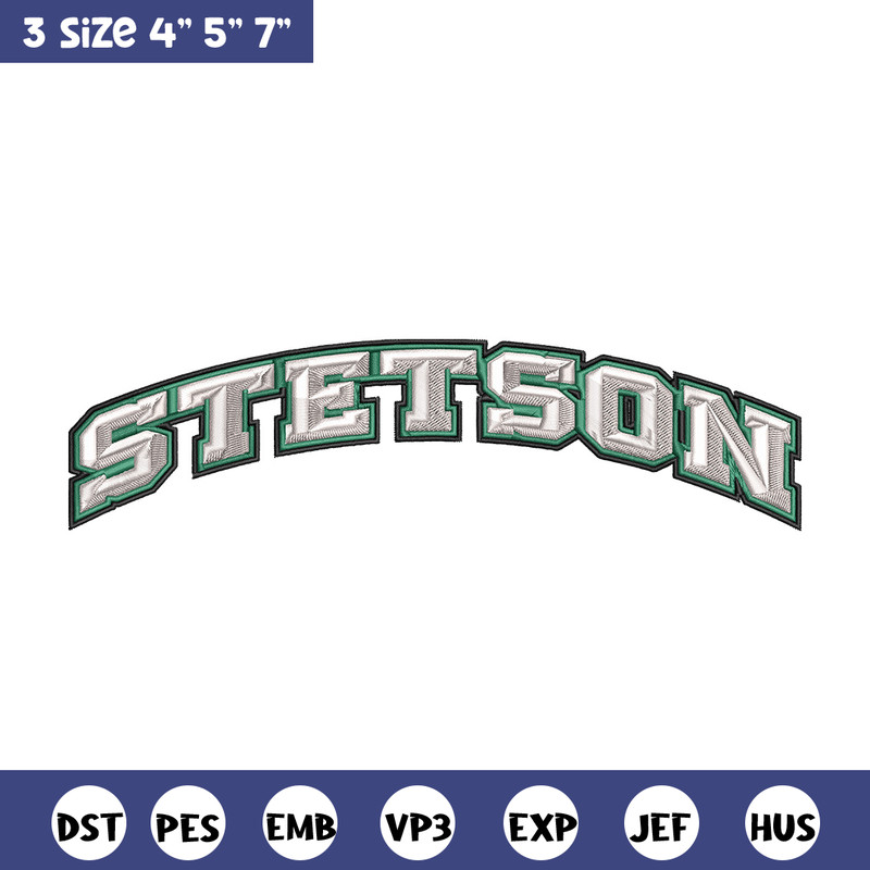 Stetson Hatters logo embroidery design, NCAA embroidery, Embroidery design,Logo sport embroidery,Sport embroidery.jpg